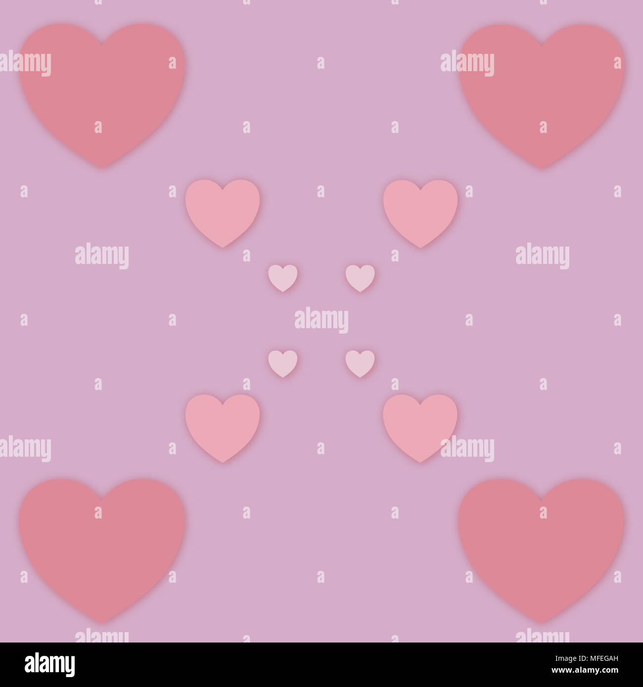 simple hearts shaped drawings illustration backdrop - copy space Stock ...