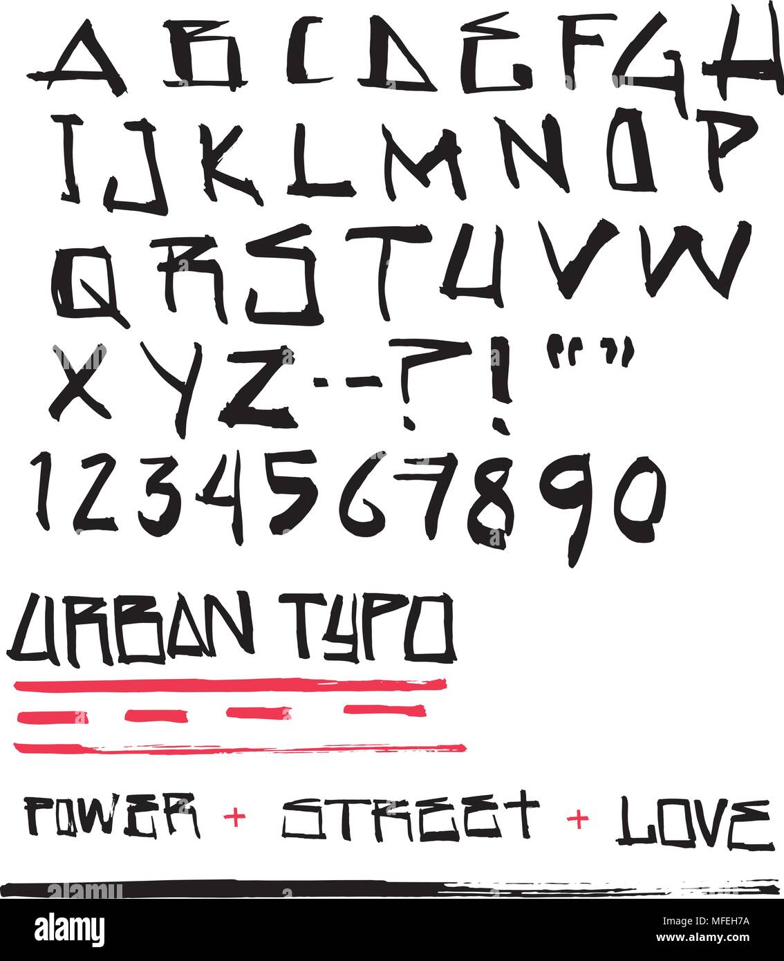 Modern street art Fashion font alphabet. Wall art urban fonts for logo,  brand etc. Typography typeface uppercase. vector illustration Stock Vector
