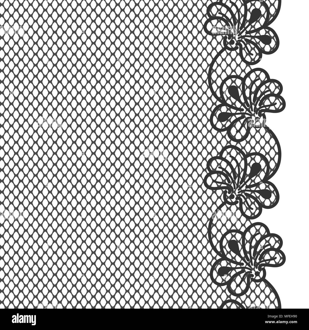 Black Seamless Lace Trim Alpha Textures Set 1 Poster