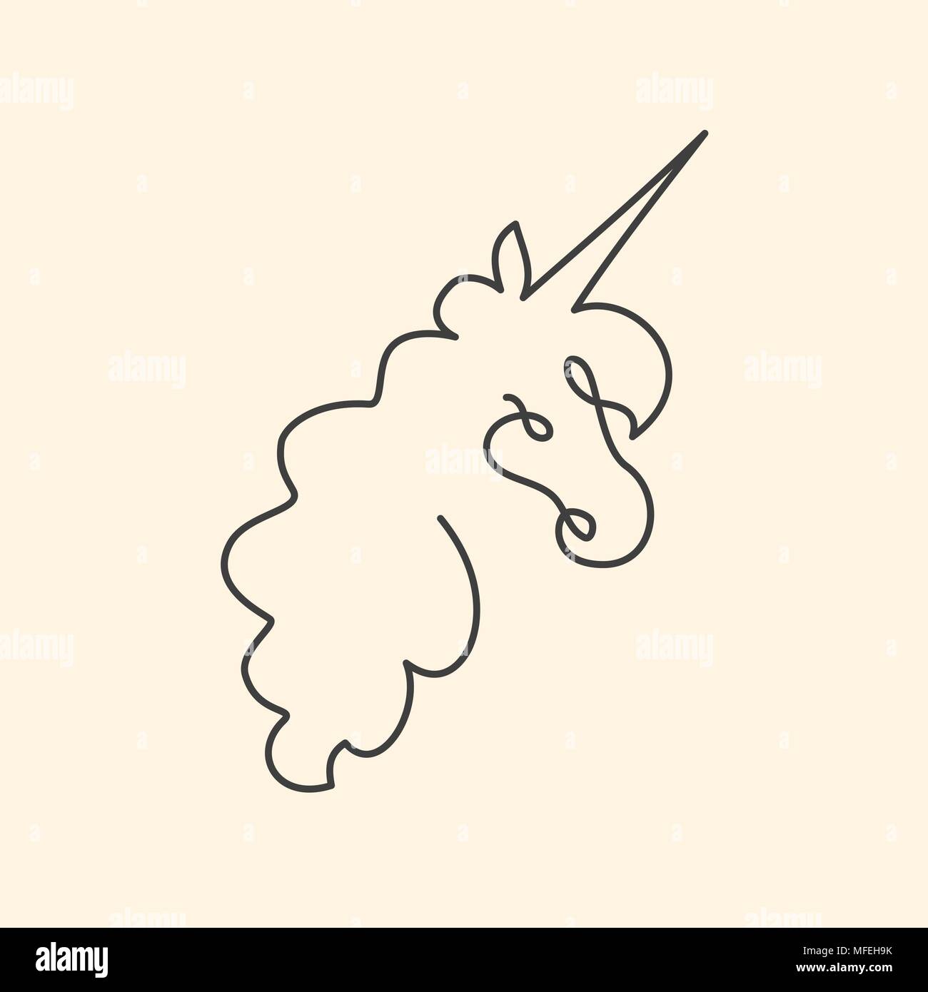 Continuous line art of unicorn head Stock Vector Image & Art Alamy