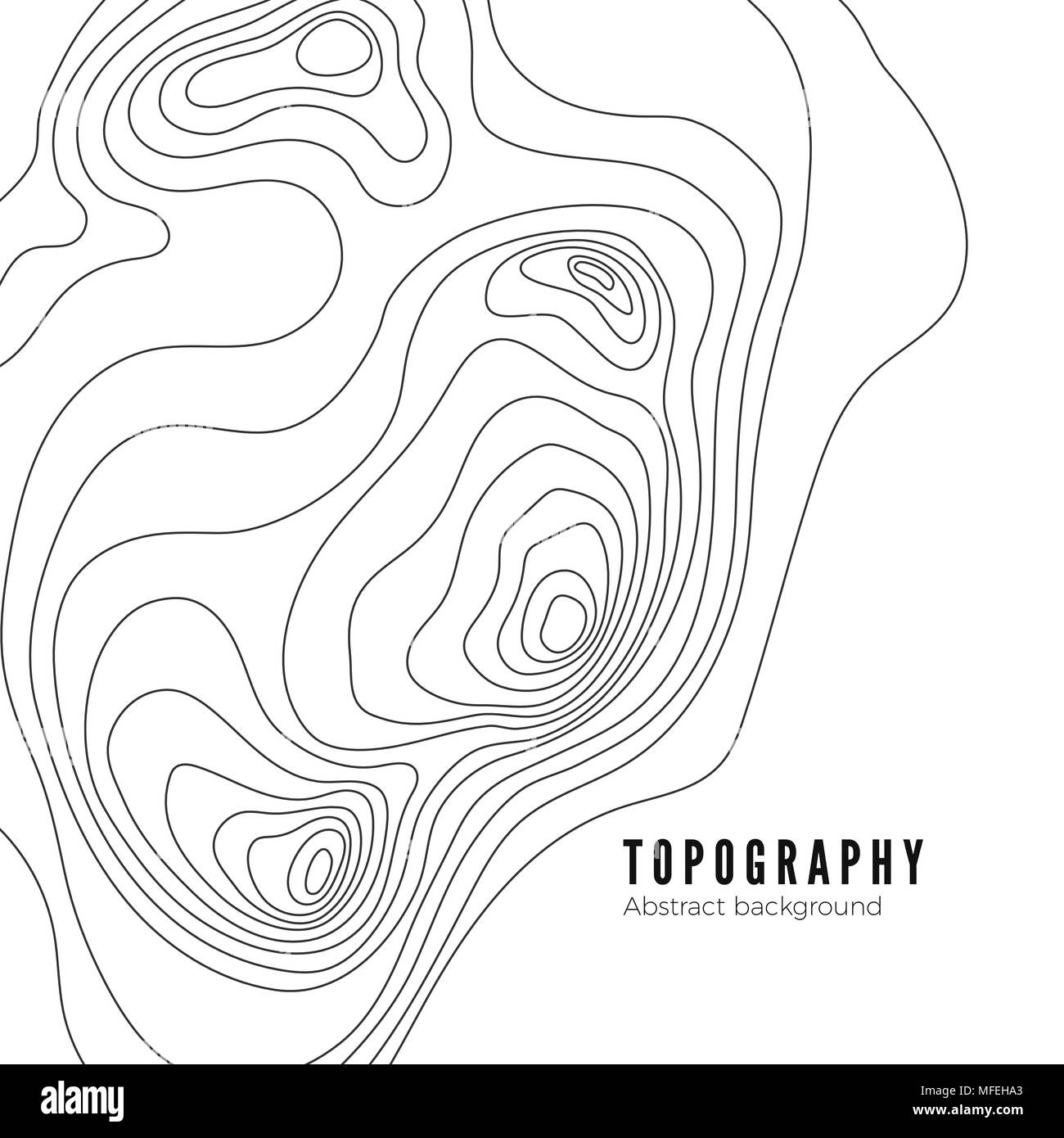 Landscape Geodesy Topography Map Line Texture. Vector Background Pattern Stock Vector