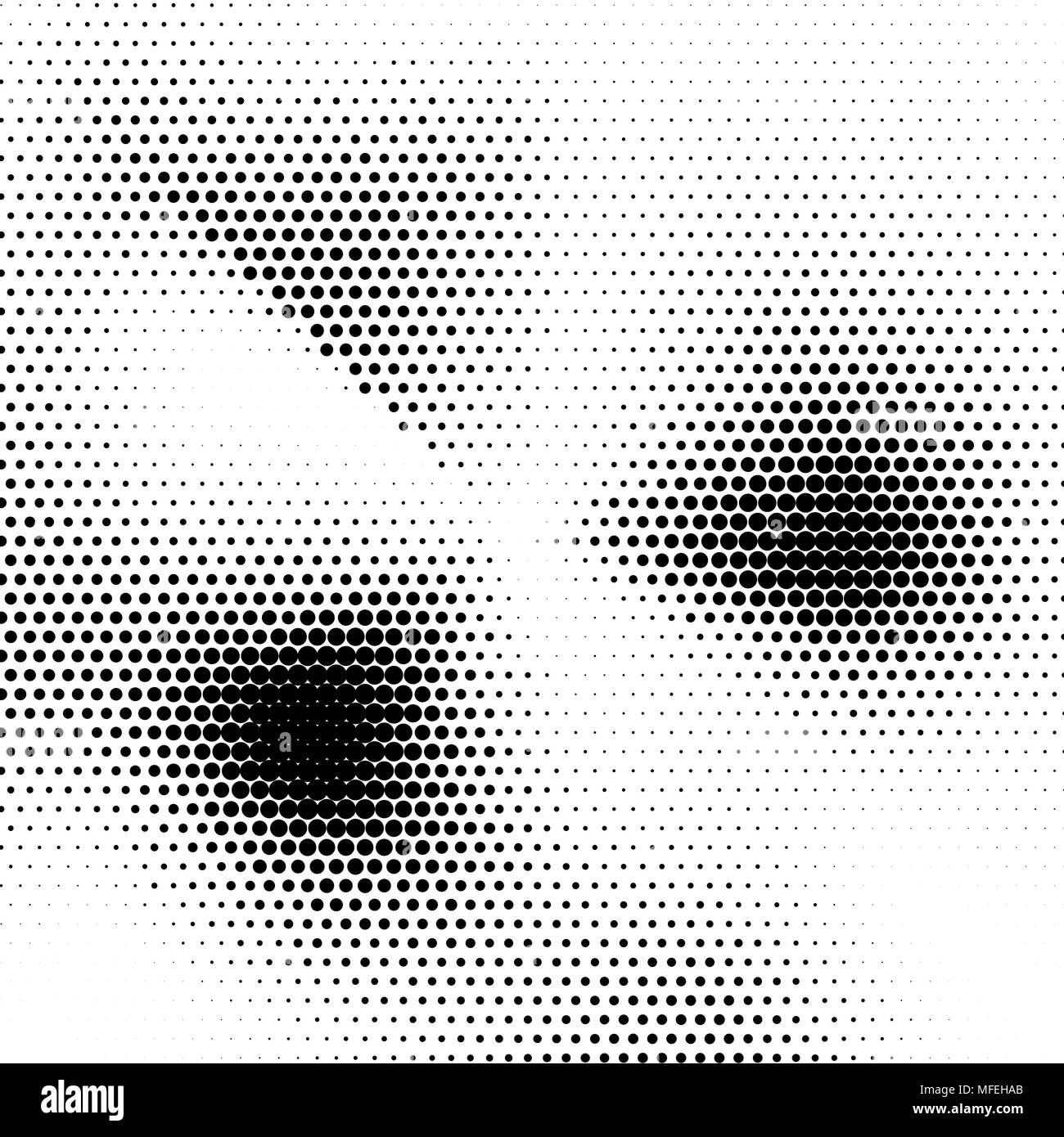 Abstract Halftone Texture. Vector black and white background Stock Vector