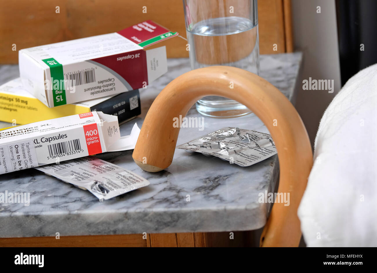 medication for elderly person Stock Photo