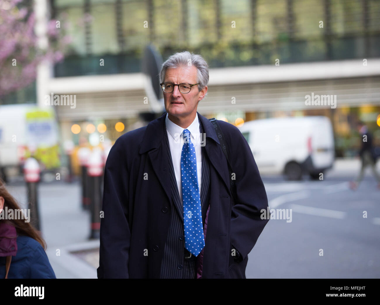 Former South Yorkshire Police Chief, David Crompton, arrives at the Rolls Building, High Court,  to give evidence in the trial with Sir Cliff Richard. Stock Photo