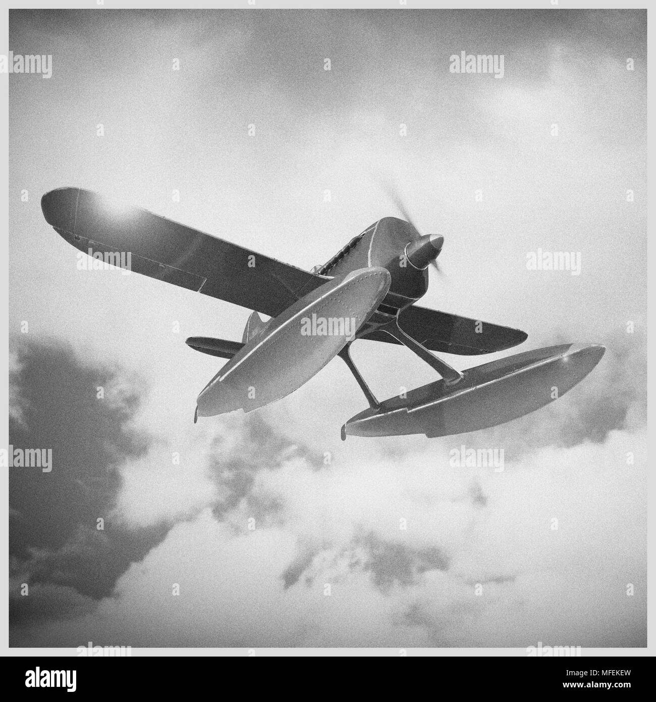 Seaplane poster. 3D render Stock Photo