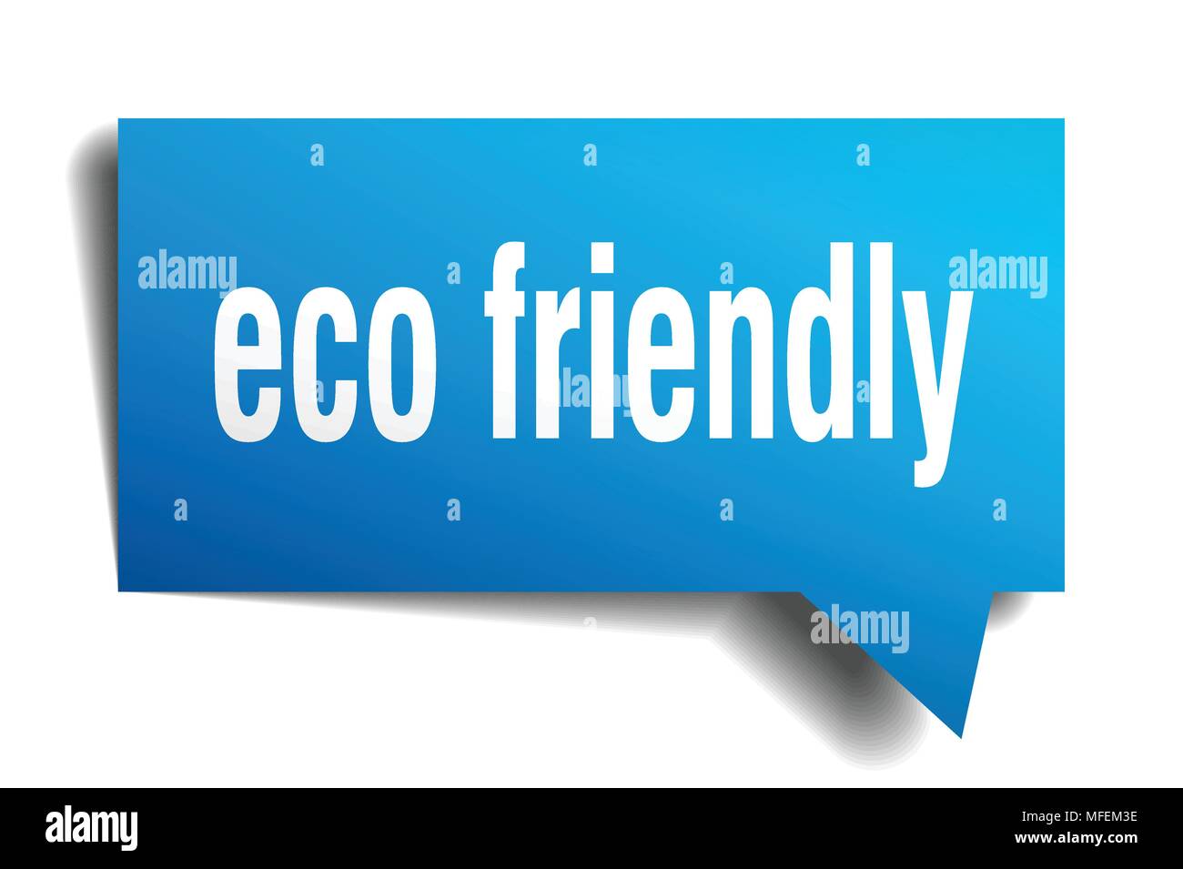 eco friendly blue 3d square isolated speech bubble Stock Vector Image ...