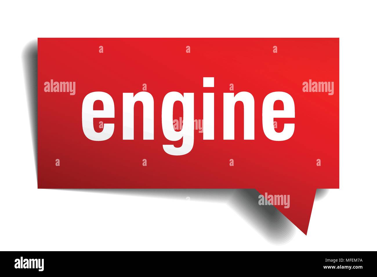 engine red 3d square isolated speech bubble Stock Vector Image & Art ...