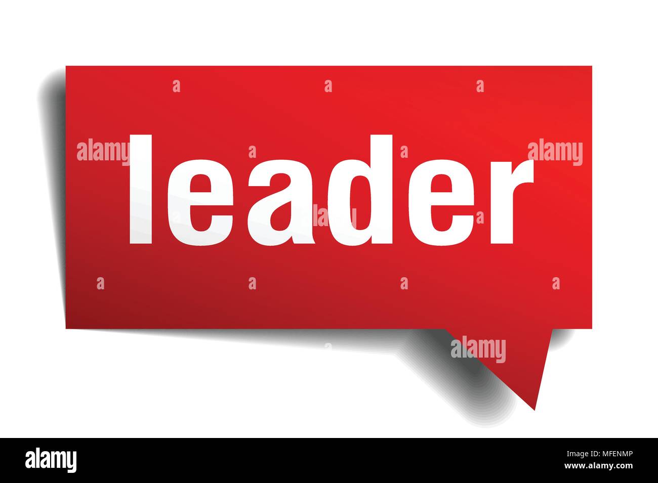 leader red 3d square isolated speech bubble Stock Vector Image & Art ...