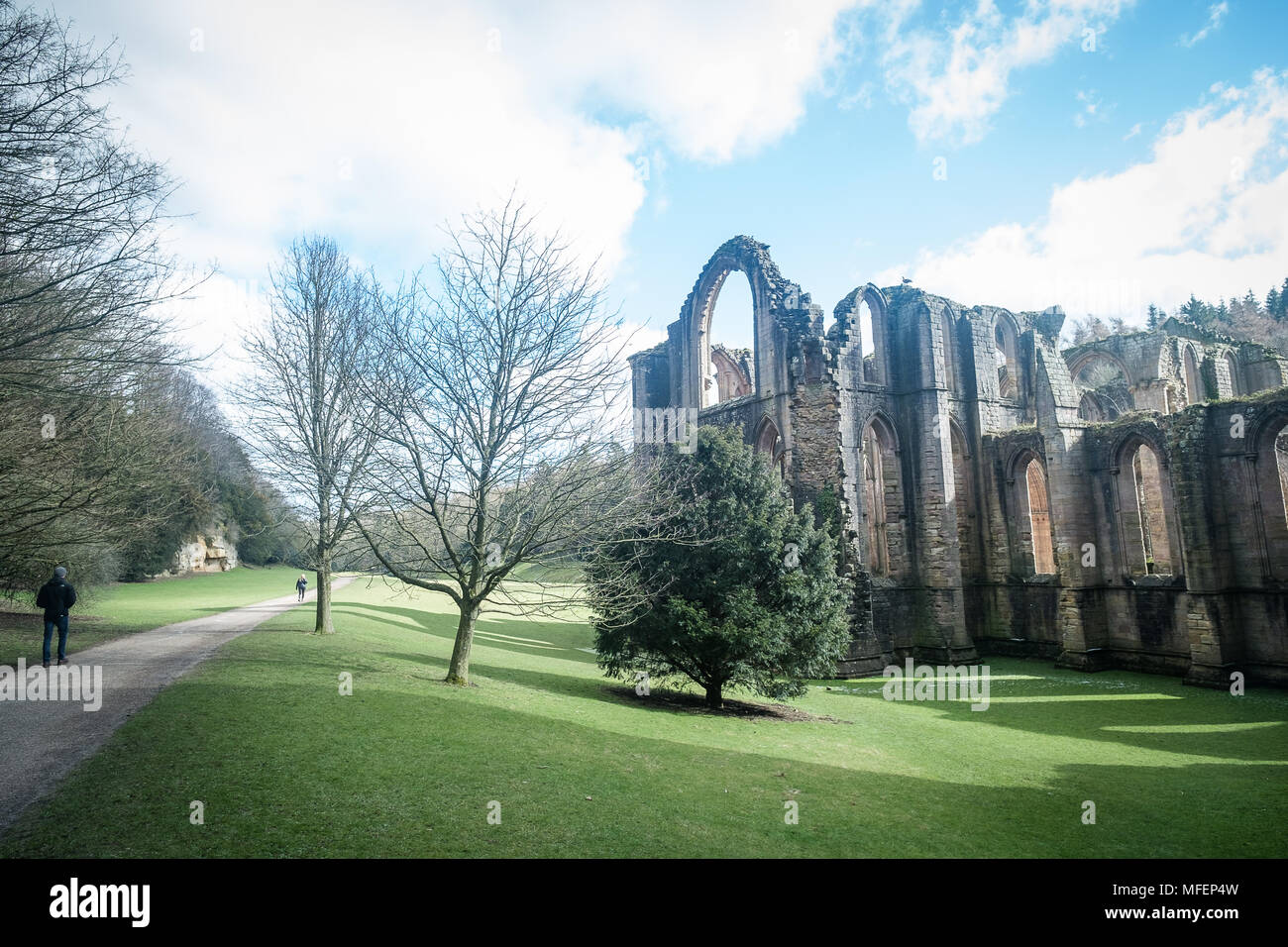 Fountains Abbey, National Trust property, Studley Royal, North Yorkshire Stock Photo