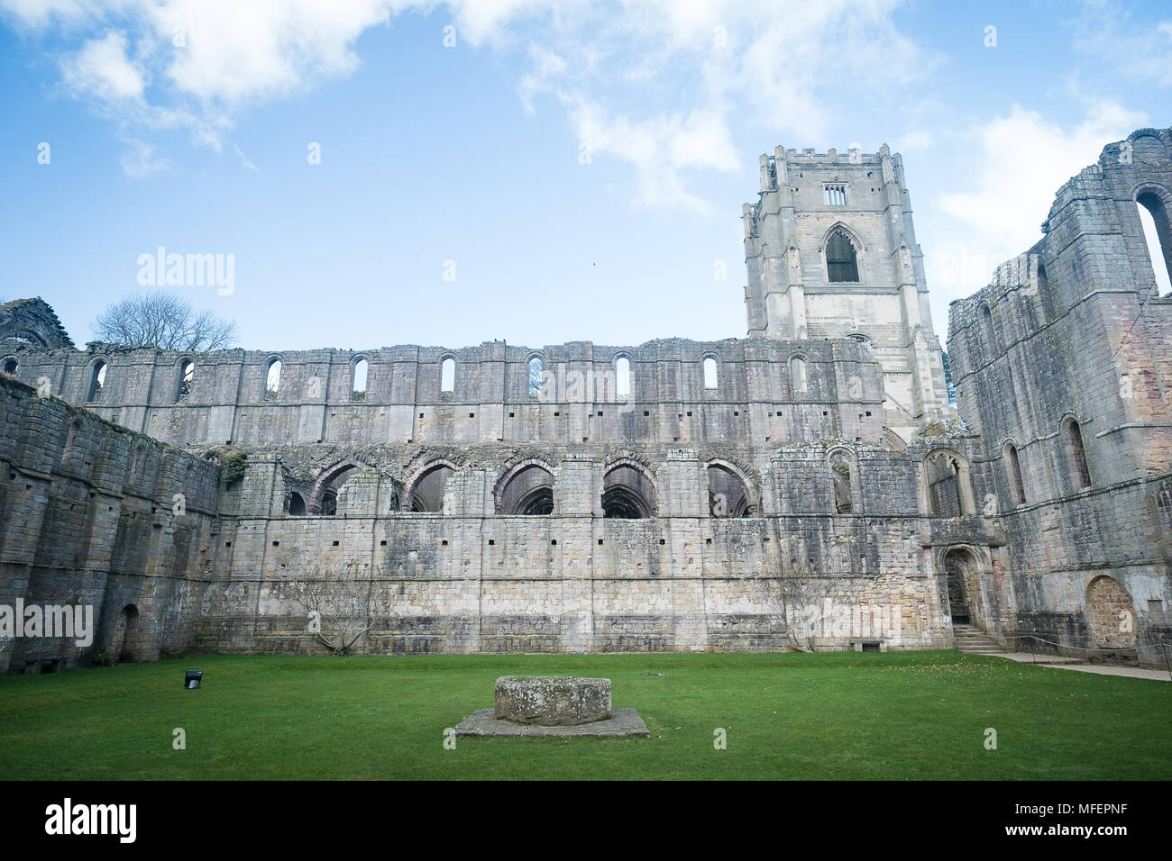 Fountains Abbey, Studley Royal, North Yorkshire, National Trust property, England, UK Stock Photo