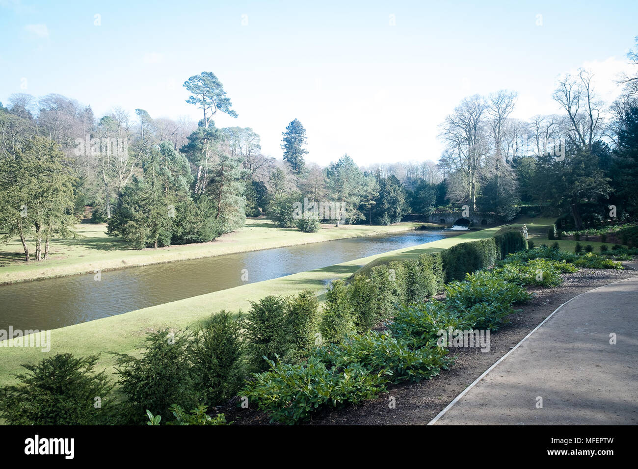 Studley Royal Water Gardens, Fountains Abbey, North Yorkshire, UK Stock