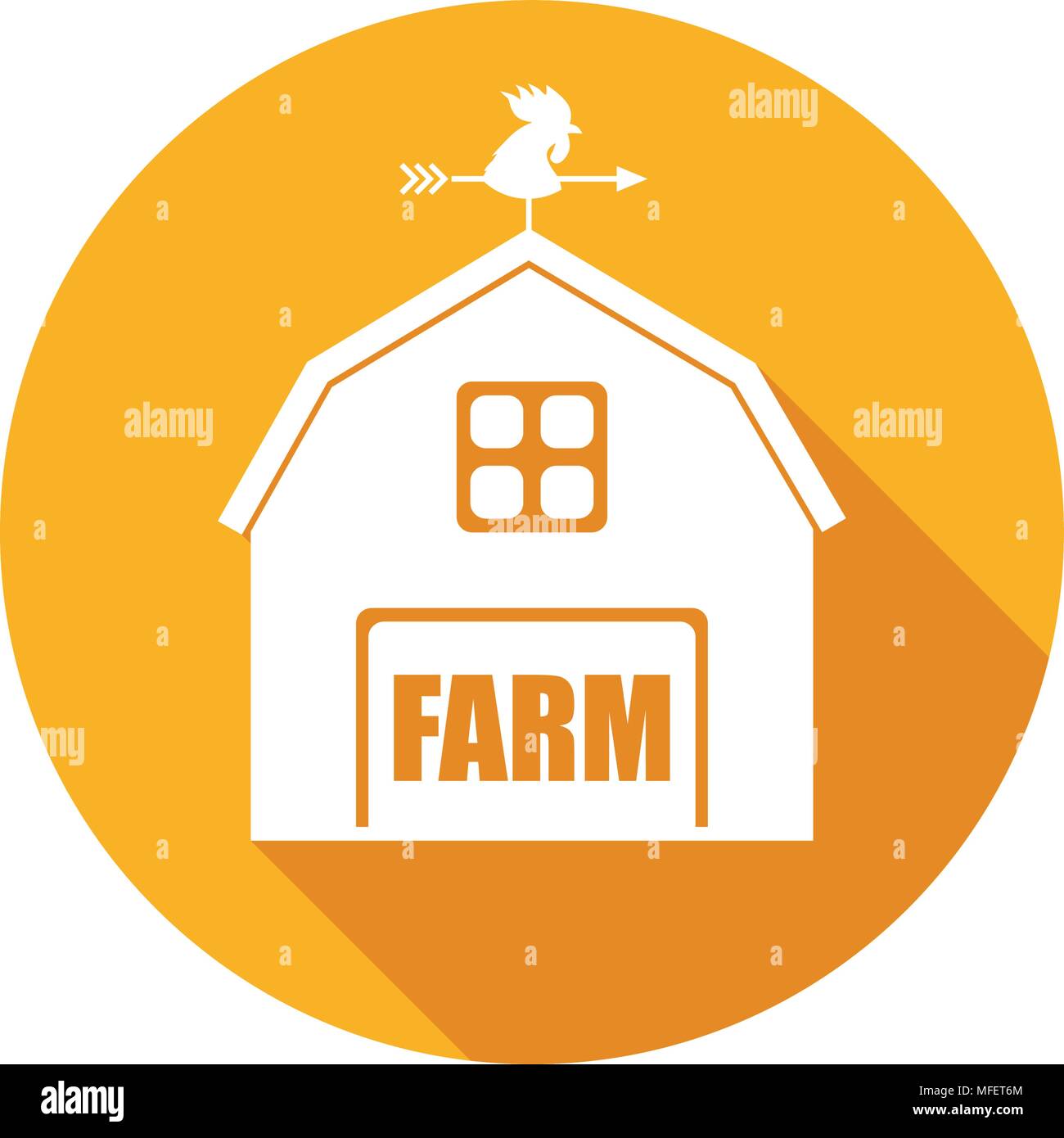 Vector Emblem with Farm House, Cartoon Illustration isolated on white ...
