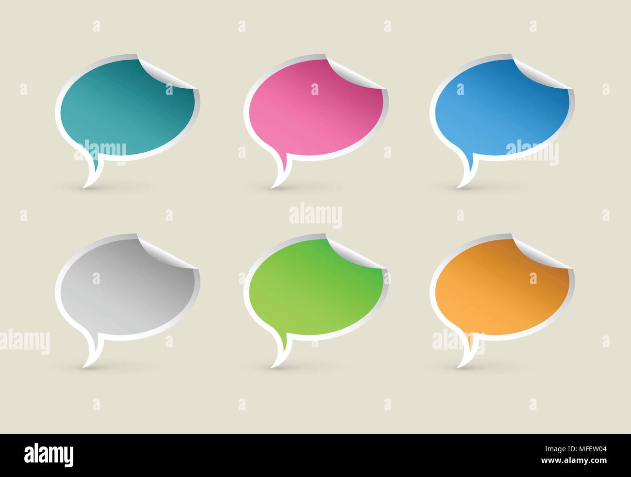 Colorful Paper Speech Bubbles Stock Vector Image &amp; Art - Alamy