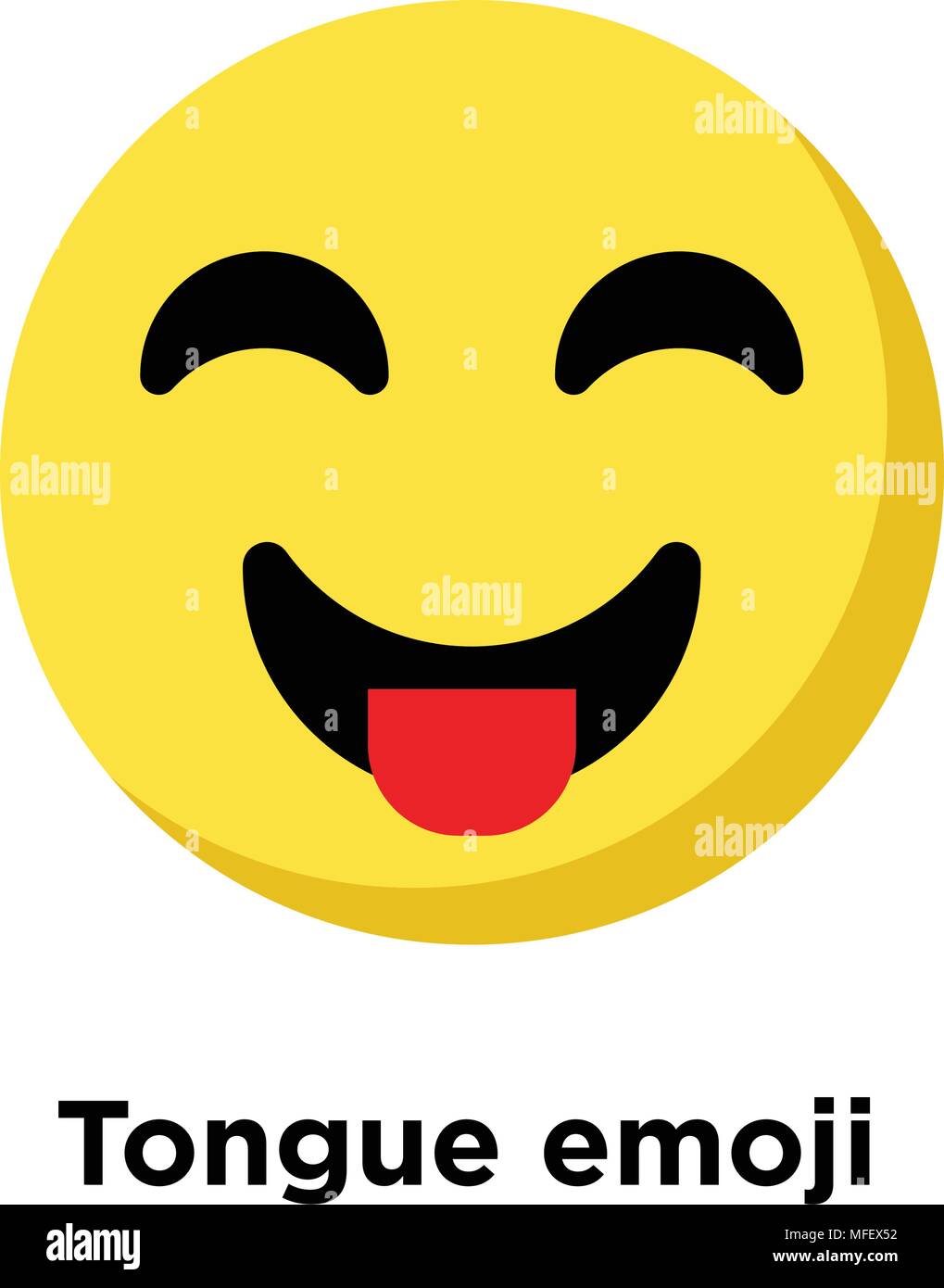 Tongue emoji icon isolated on white background, vector illustration