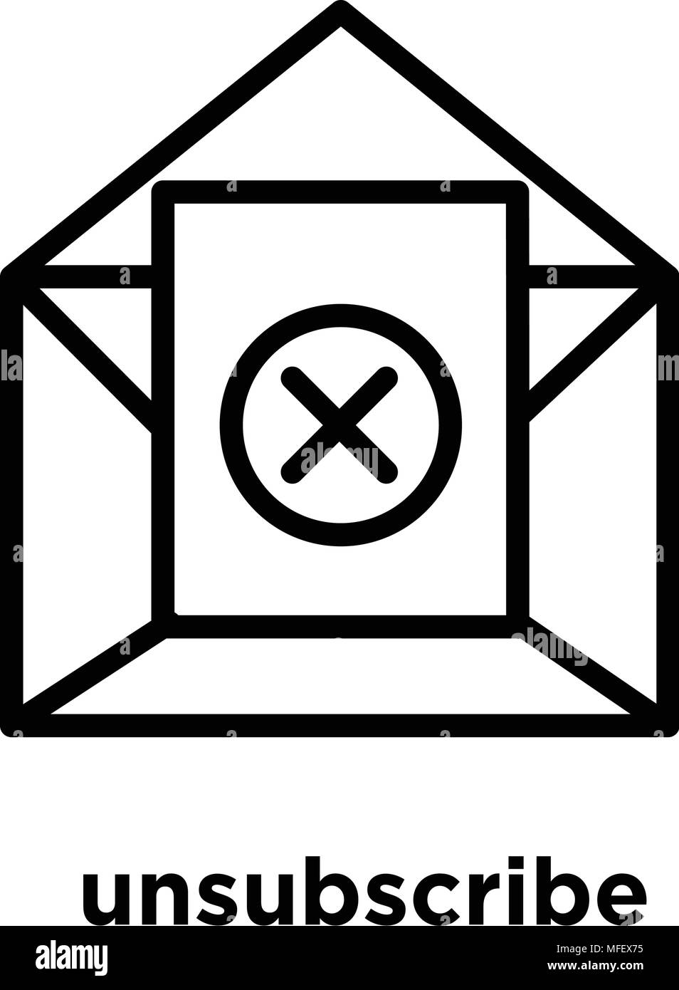 unsubscribe icon isolated on white background, vector illustration