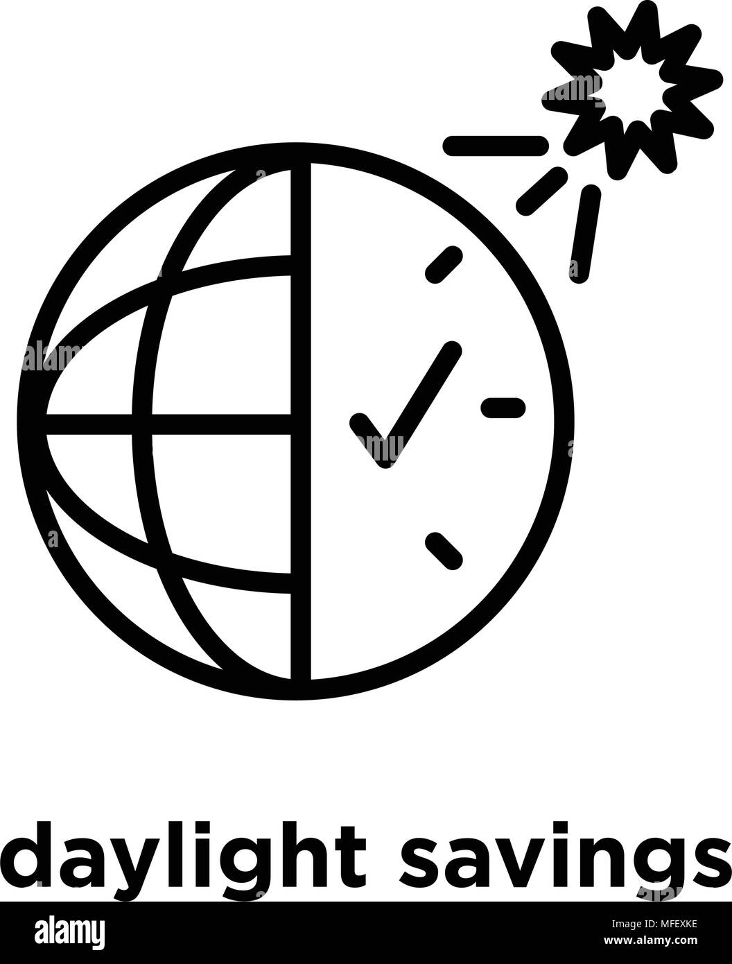 daylight savings icon isolated on white background, vector illustration