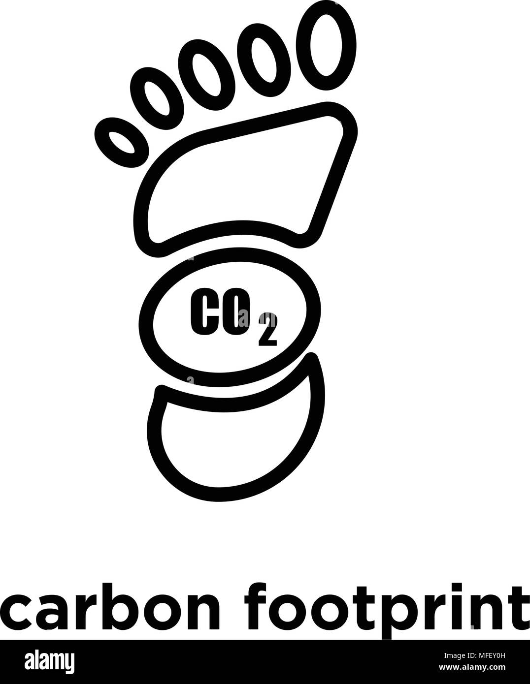 Carbon Footprint Icon Isolated On White Background Vector