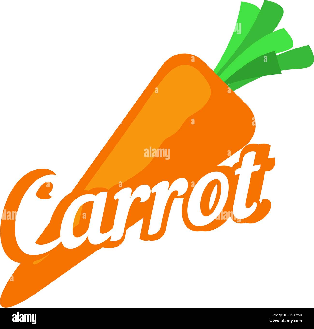 Carrot, image with caption Stock Vector