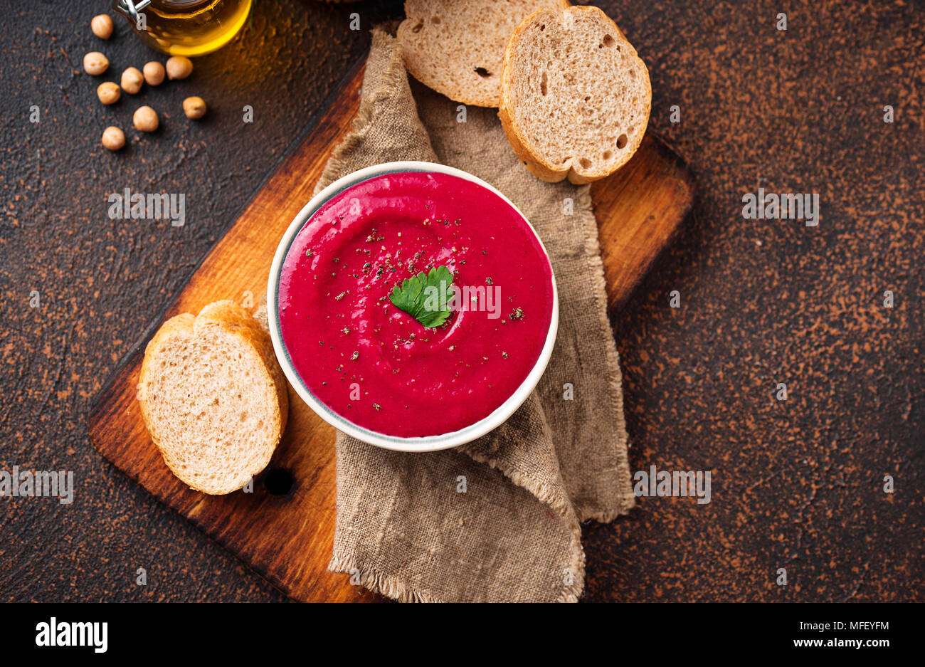 Beetroot hummus. Healthy vegan appetizer Stock Photo Alamy