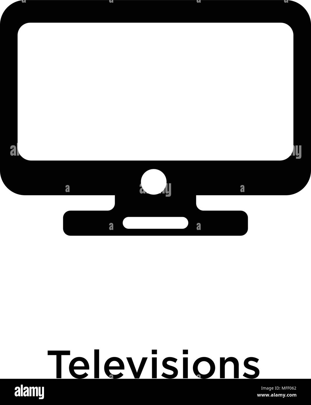 Televisions icon isolated on white background, vector illustration
