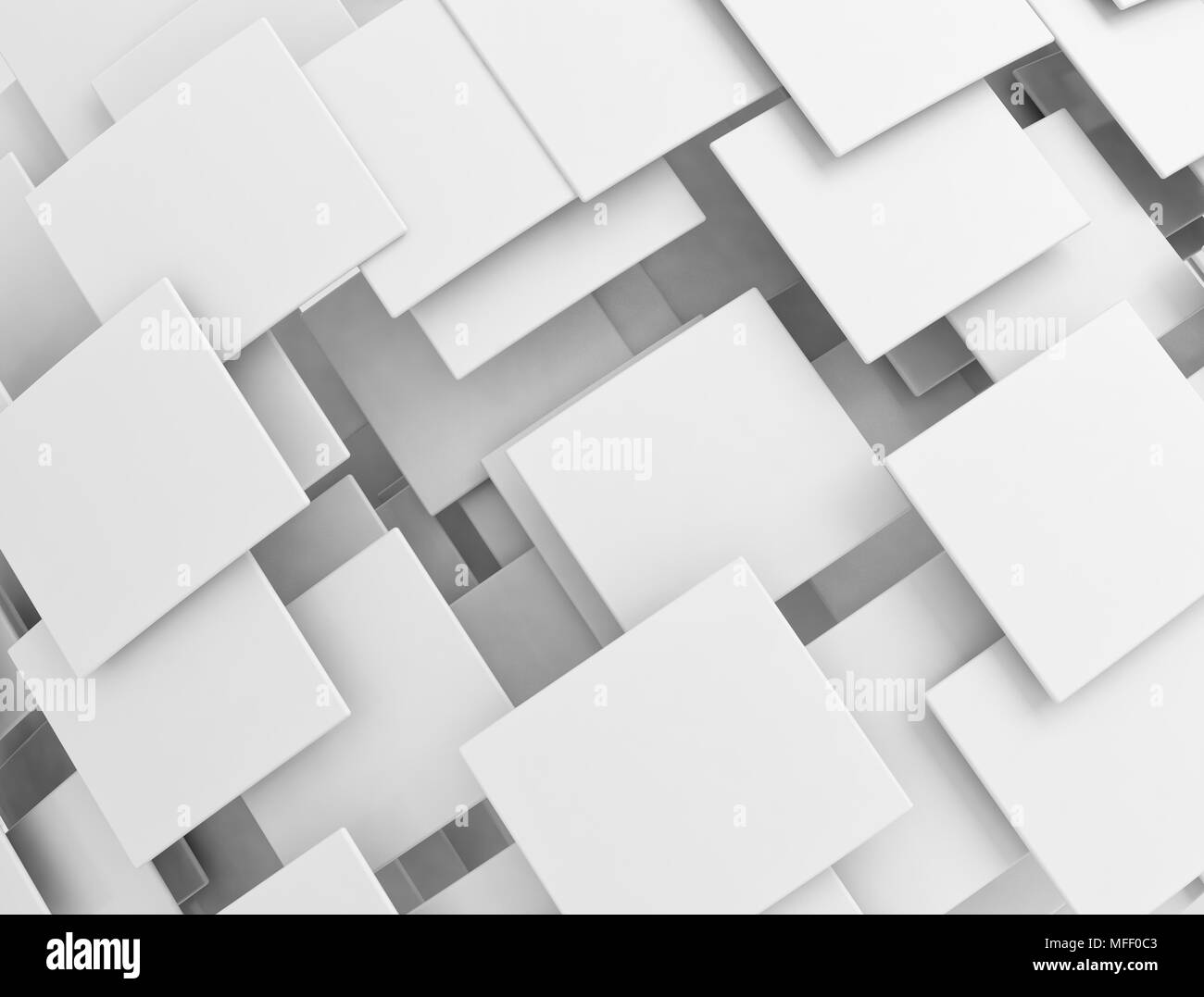 Overlapping white squares Stock Photo