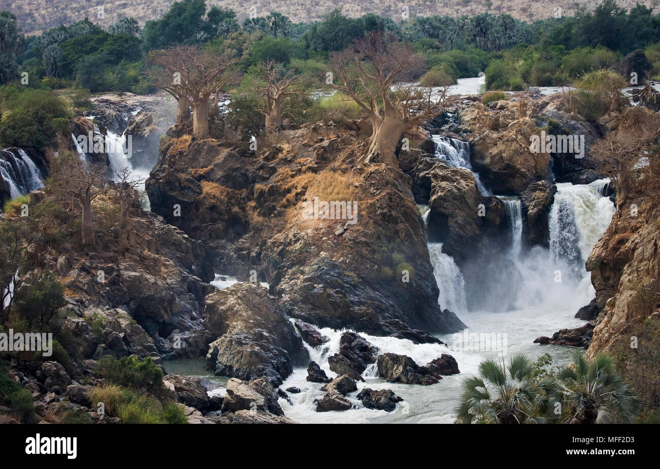 Epupa Falls, Kunene River, Kaokoland, Namibia, Africa Stock Photo
