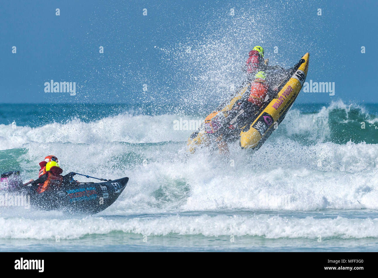 ThunderCat Racing Championships at Fistral in Newquay in Cornwall. Stock Photo