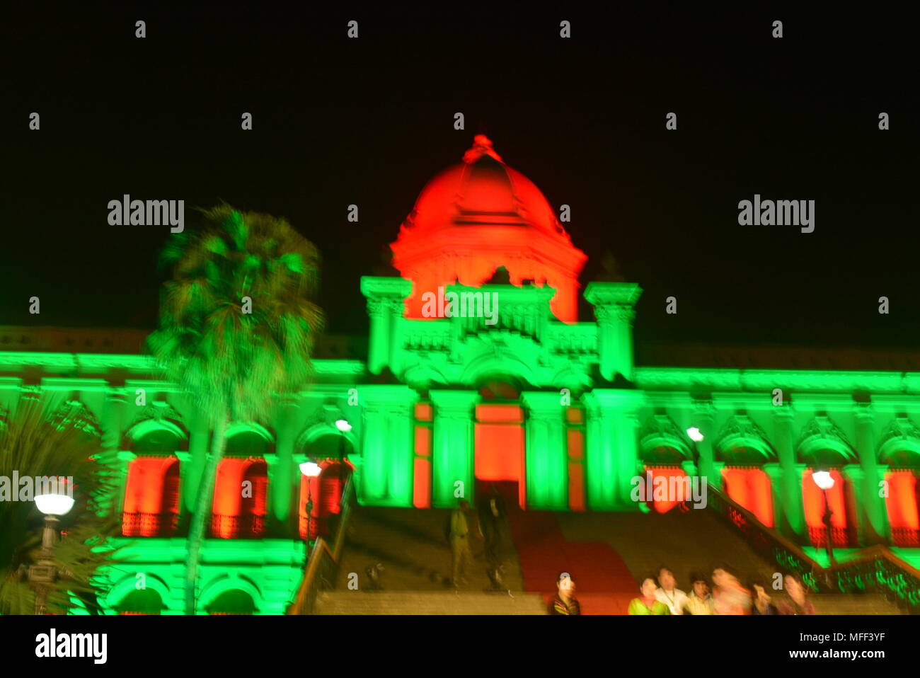 Ahsan Manzil on Victory Day of Bangladesh Stock Photo