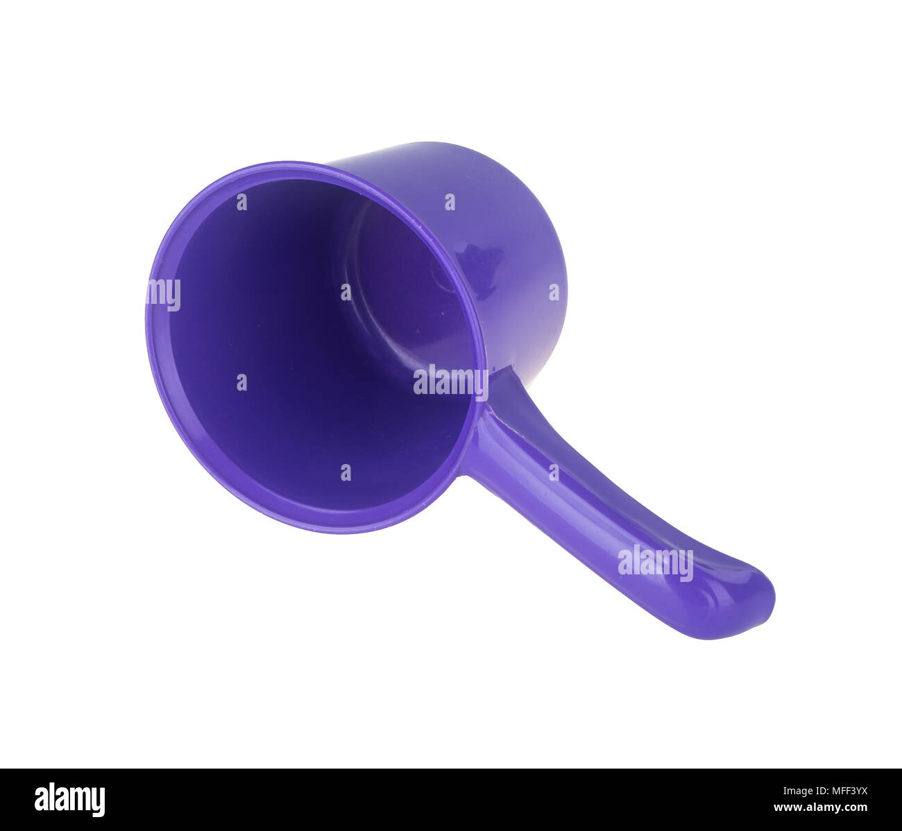 plastic water scoop. plastic water scoop on the background Stock Photo