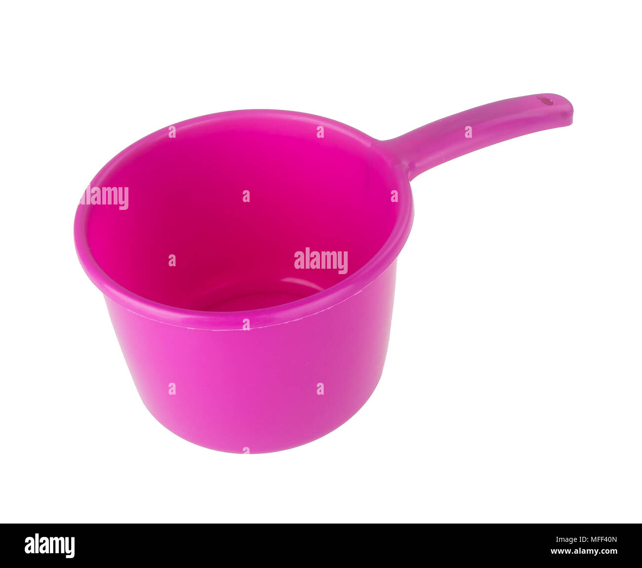 plastic water scoop. plastic water scoop on the background Stock Photo