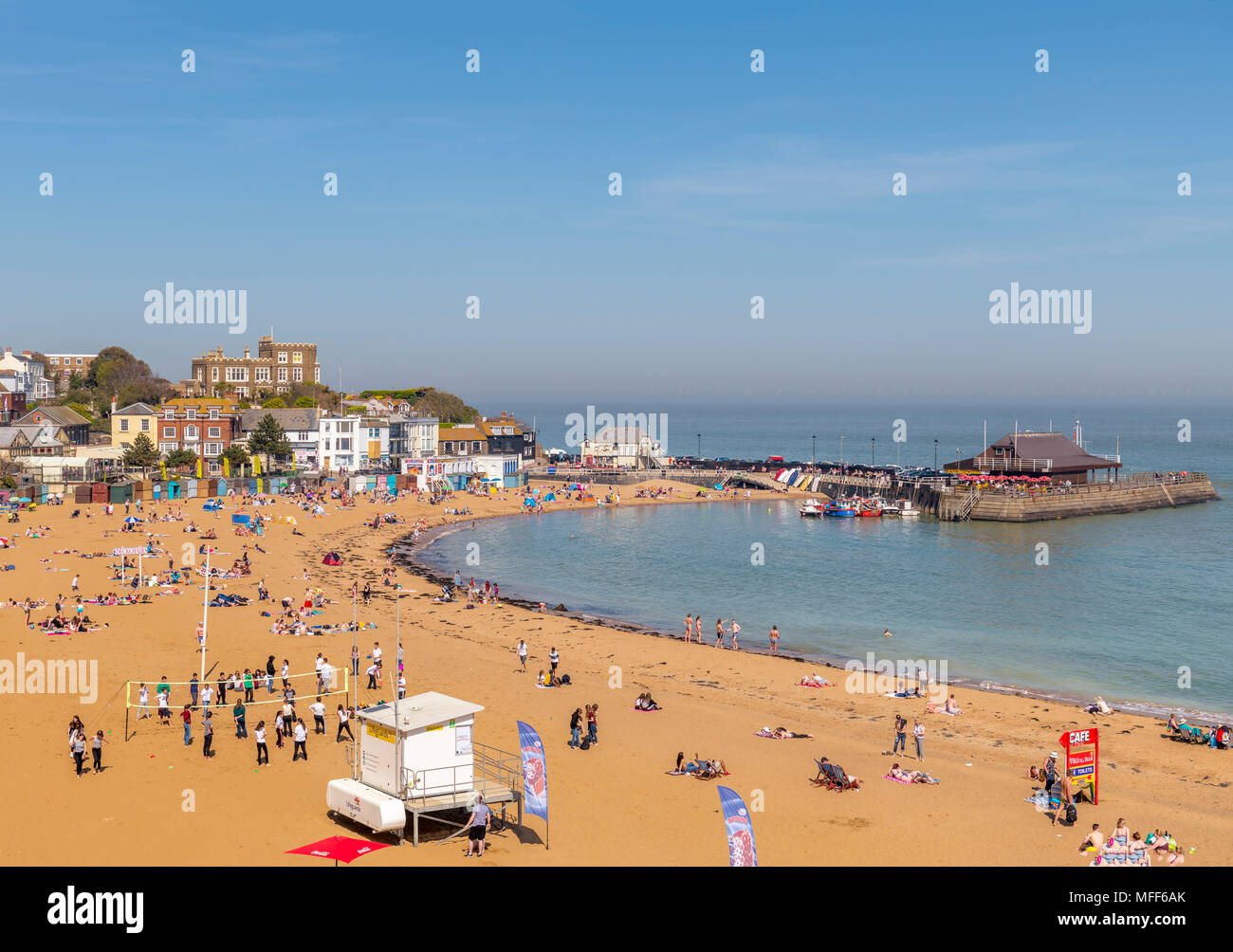 Viking bay broadstairs, a sandy beach on a sunny day Stock Photo