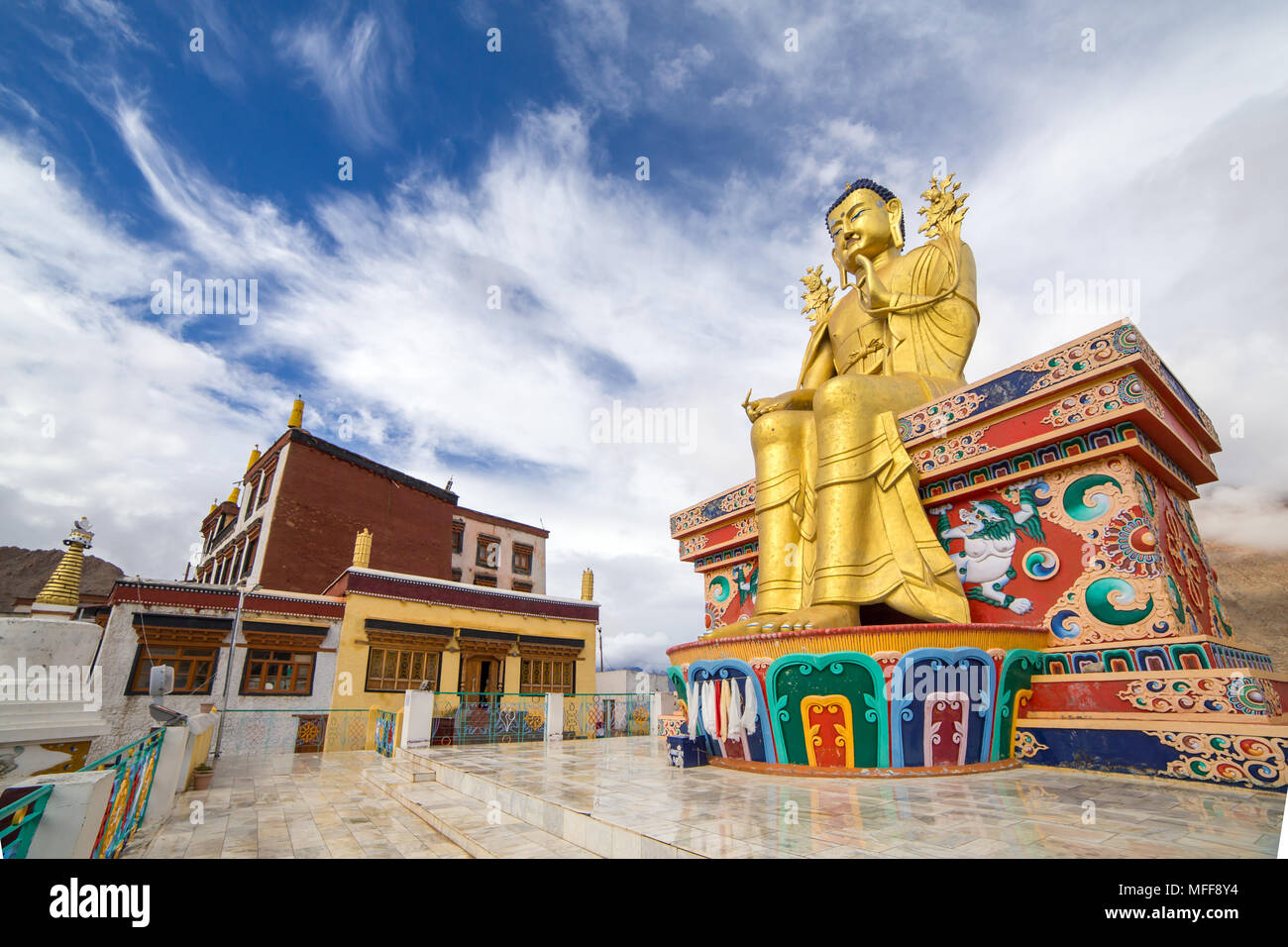 The Statue of Maitreya at Likir Gompa (Monastery) in Ladakh, India Stock Photo