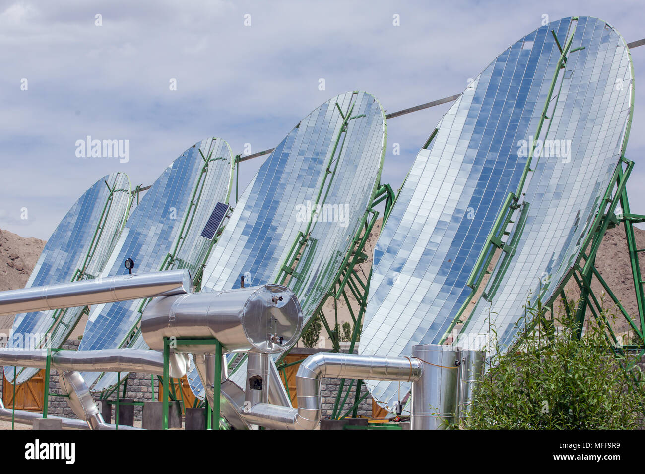 Big Solar Water Boilers in modern experimental school in Leh, Ladakh
