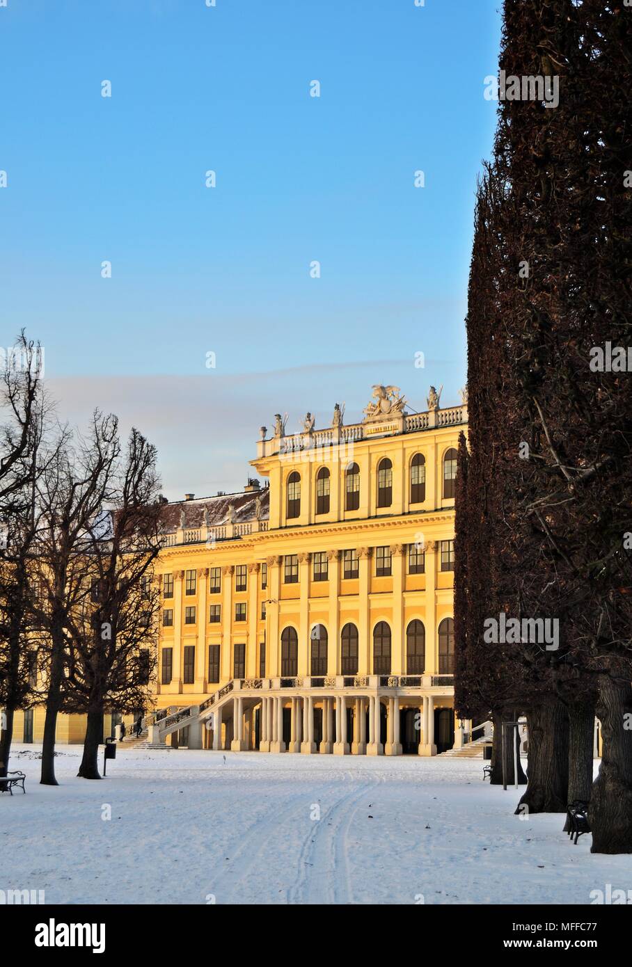 Schönbrunn palace in winter Stock Photo