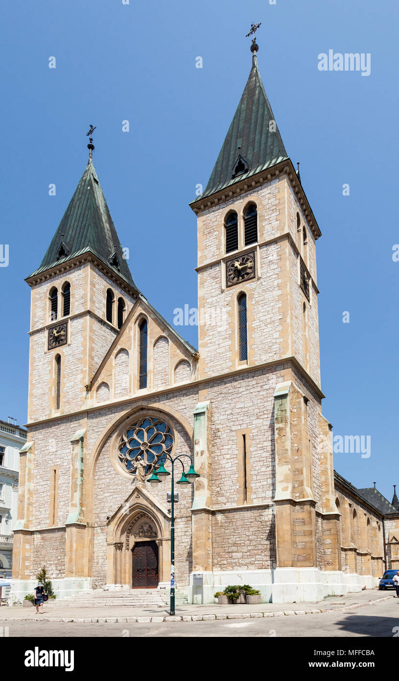 The Sacred Heart Cathedral in Sarajevo, Bosnia and Herzegovina Stock Photo