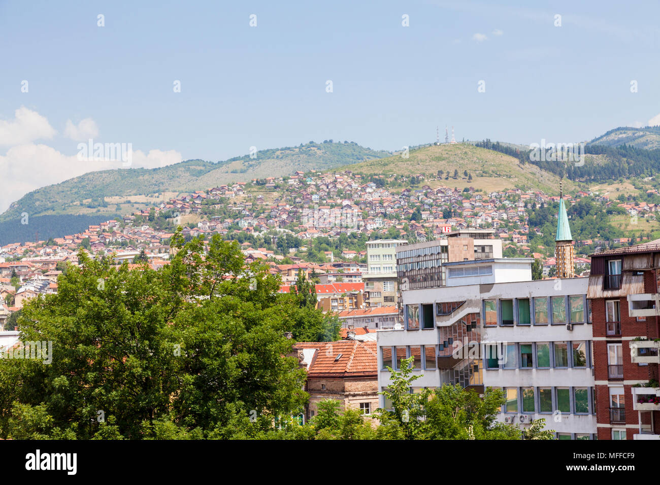 View over Sarajevo, Bosnia and Herzegovina Stock Photo
