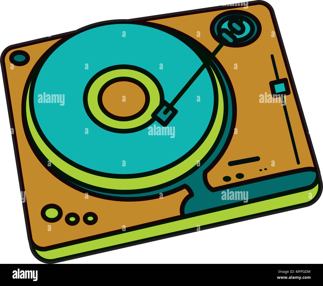 color retro vinyl player mrecord music Stock Vector Image & Art - Alamy