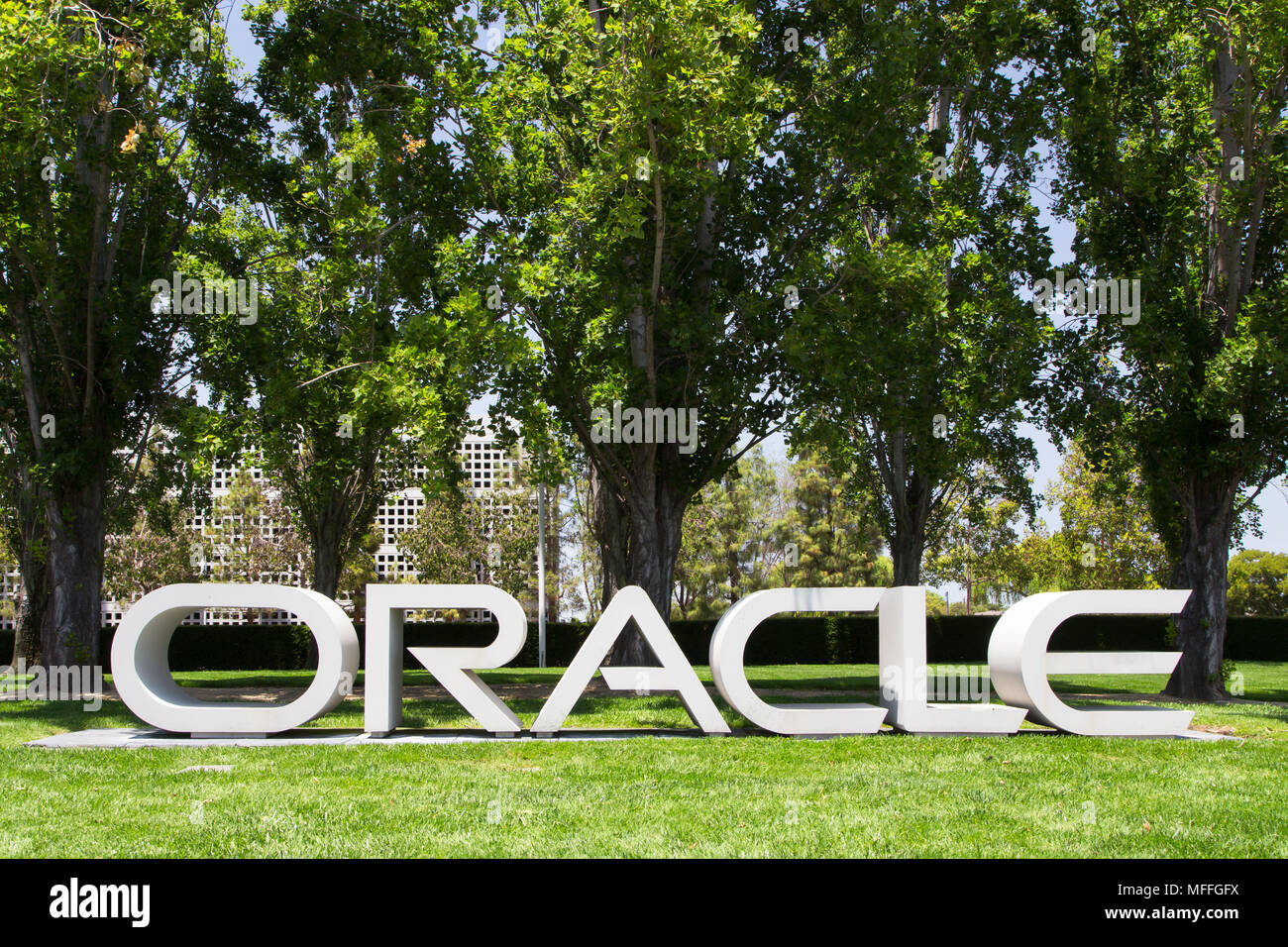 REDWOOD CITY, CA/USA - MAY 31, 2014: Oracle corporate headquarters in Silicon Valley. Stock Photo