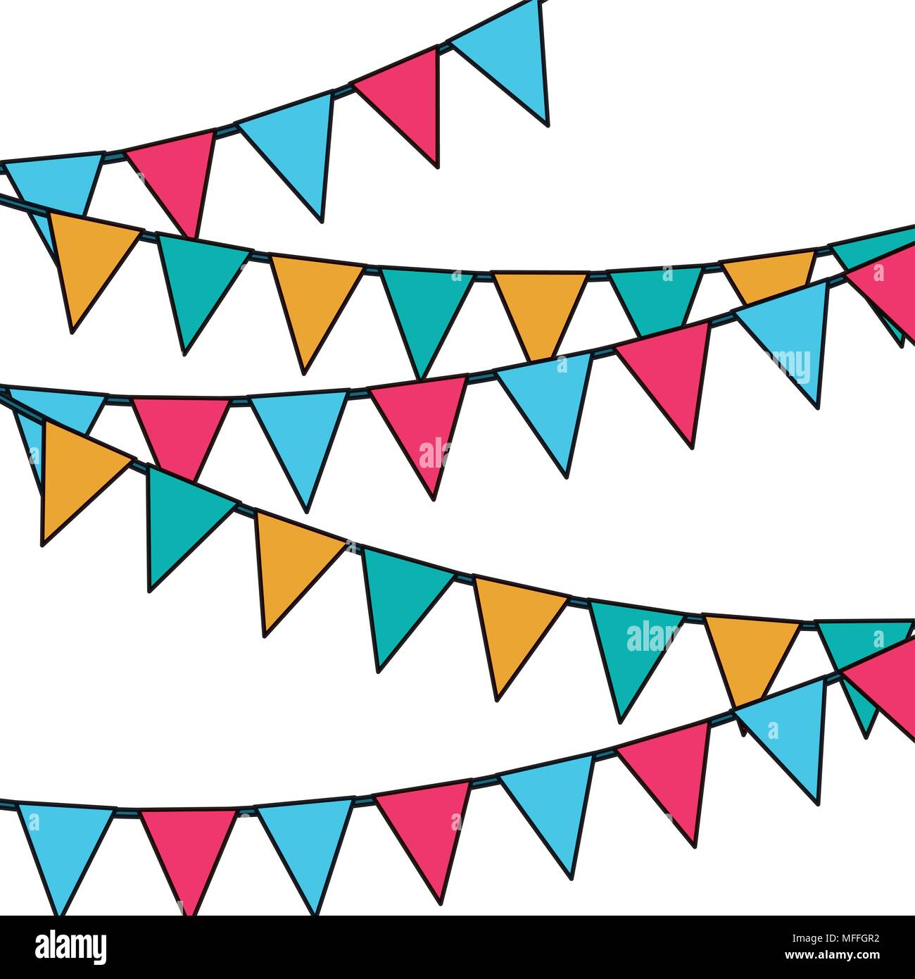color party flags decoration to party background Stock Vector Image