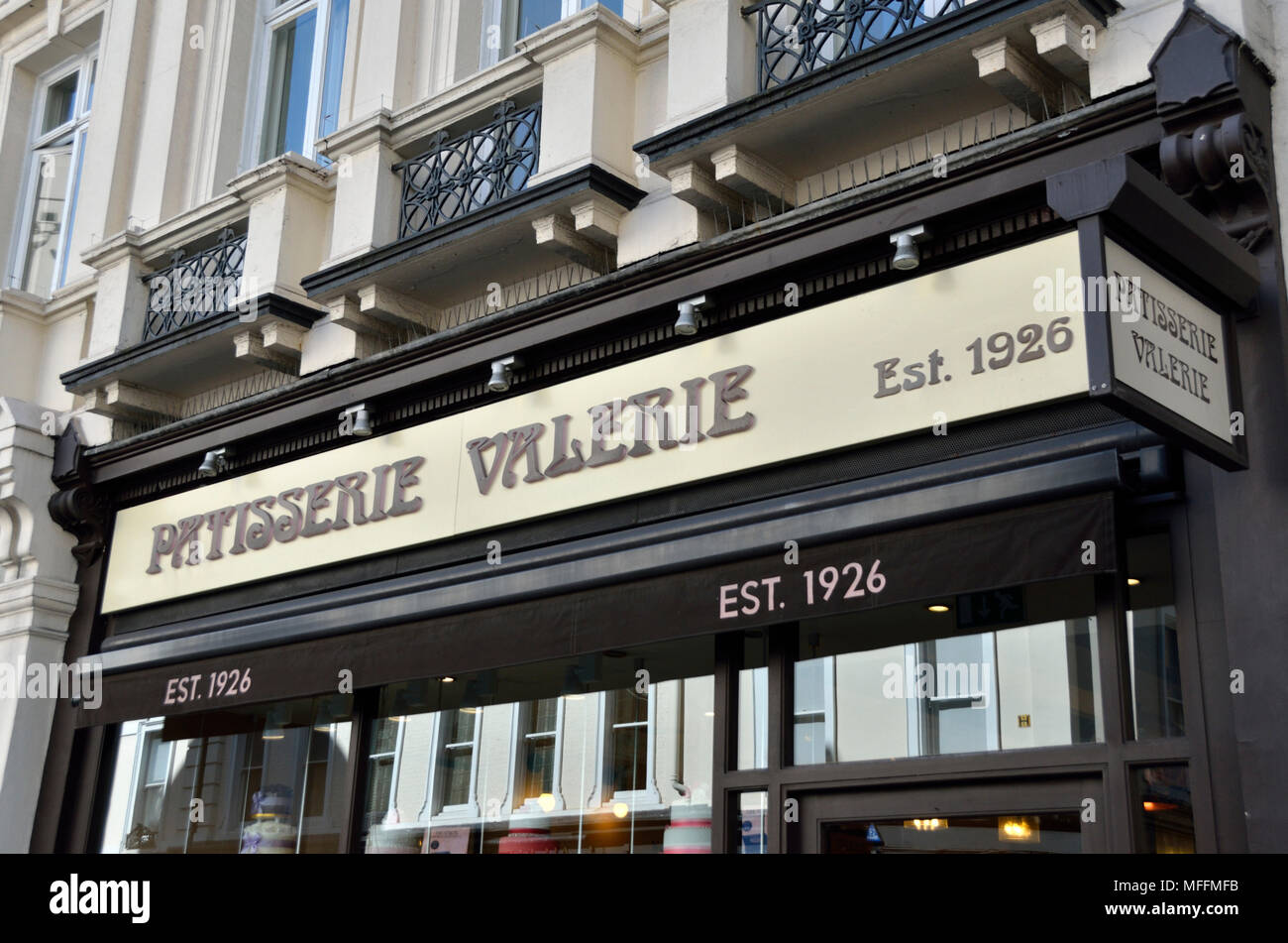Patisserie Valerie cafe and cake shop in Bedford Court, Covent Garden, London, UK. Stock Photo