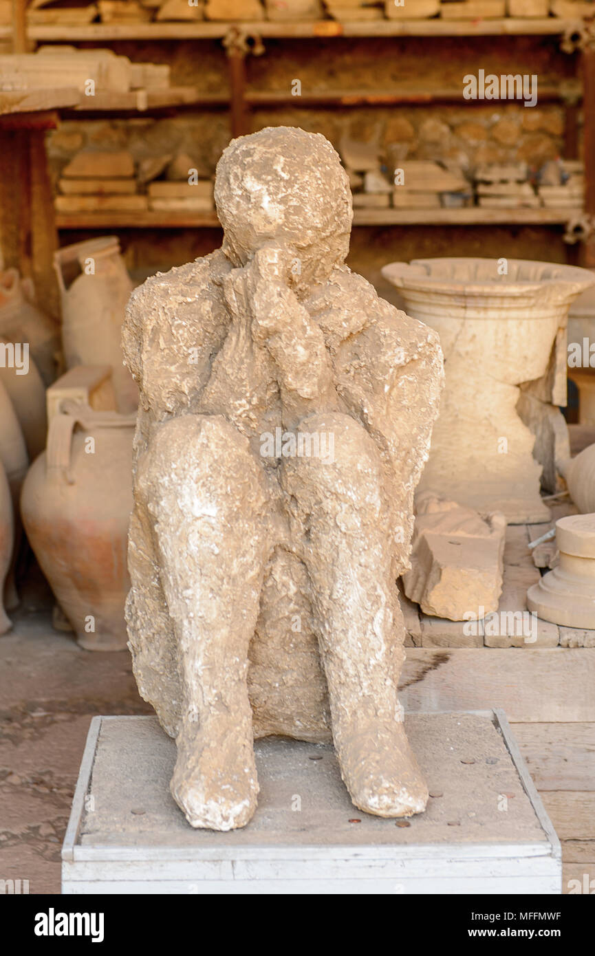 A human died during the destruction of Pompeii, an ancient Roman town destroyed by the volcano
