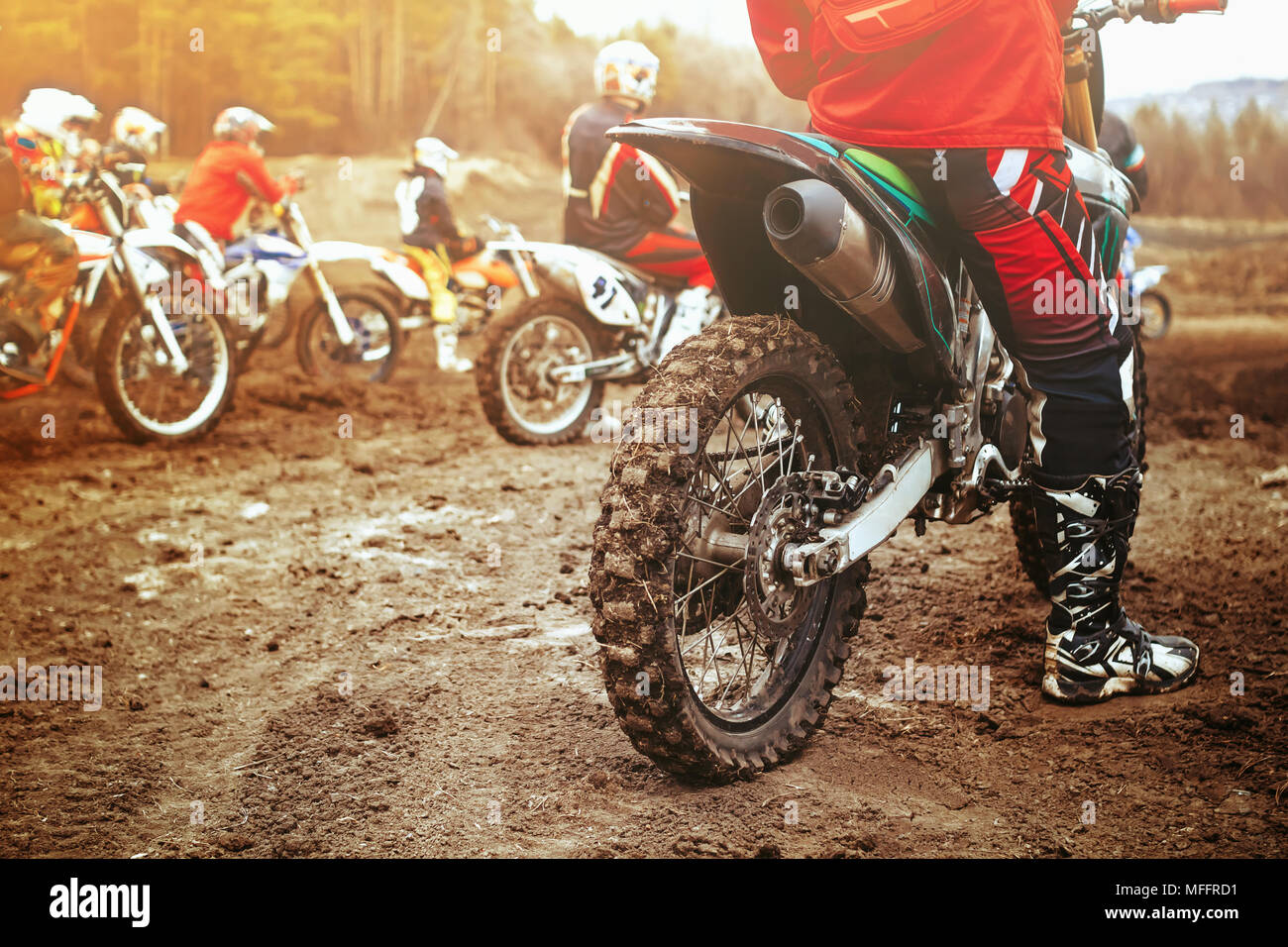 Man starting motorcycle on road hi-res stock photography and images - Alamy