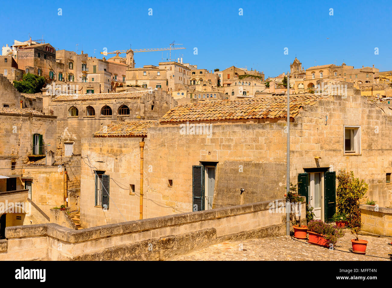 Stone architecture of Matera, Puglia, Italy. The Sassi and the Park of the  Rupestrian Churches of Matera. UNESCO World Heritage site Stock Photo -  Alamy