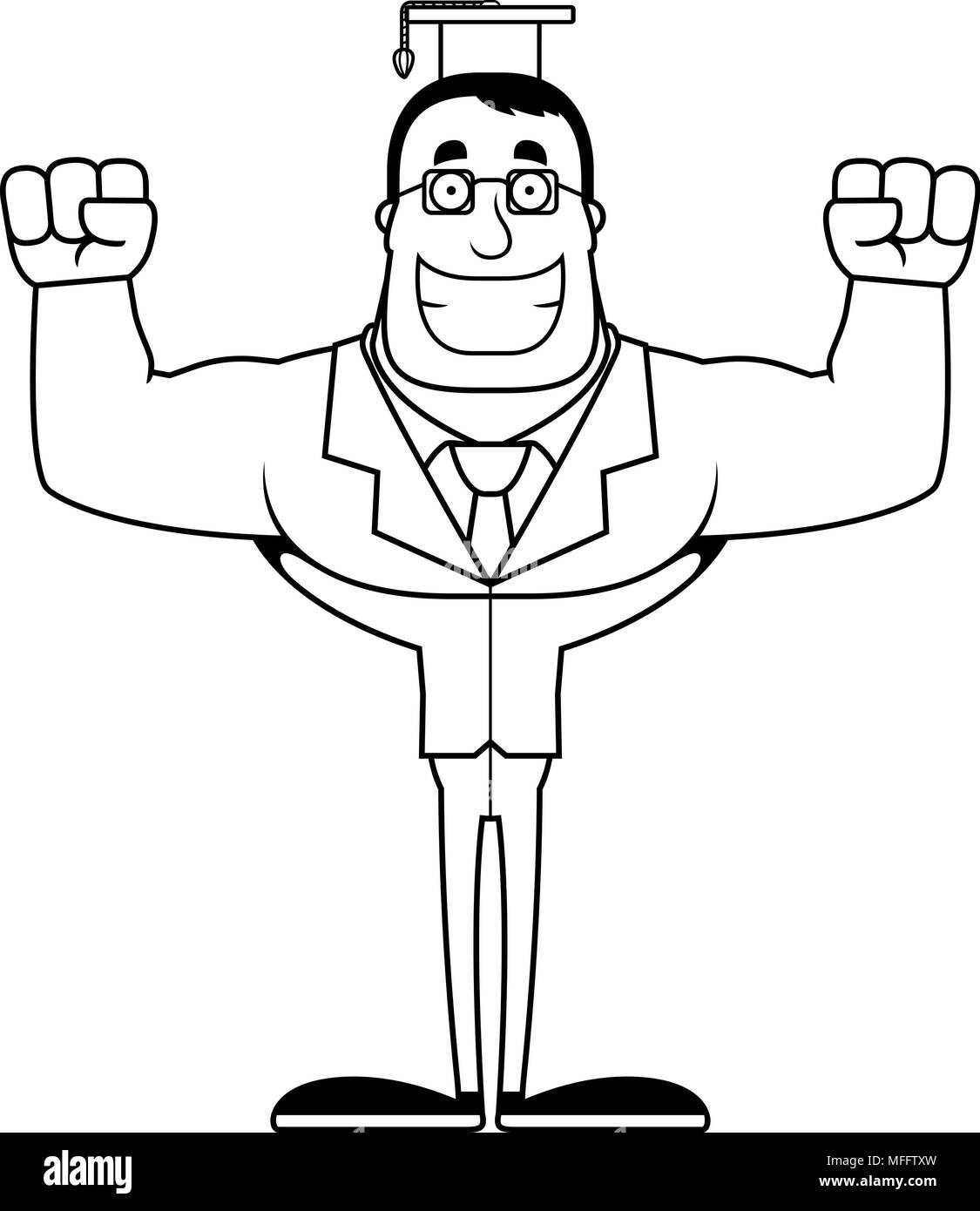 teacher cartoon black and white