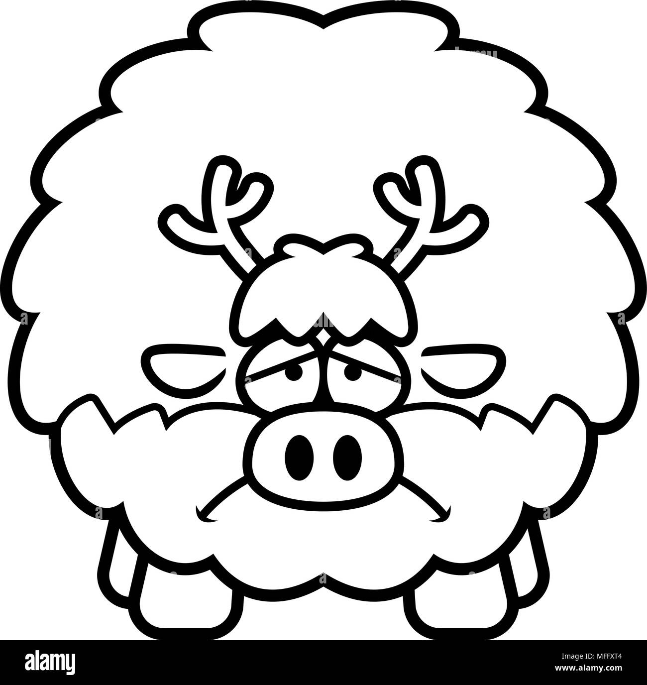 A cartoon illustration of a reindeer looking sad Stock Vector Image ...