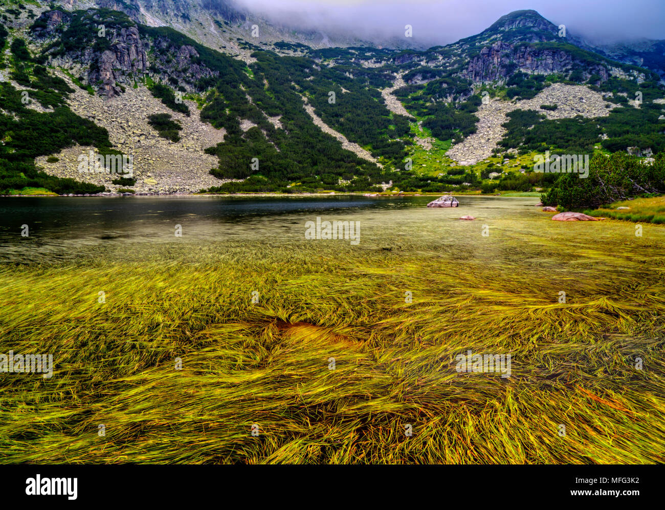 Beautiful landscape with lake in the mountain Stock Photo - Alamy