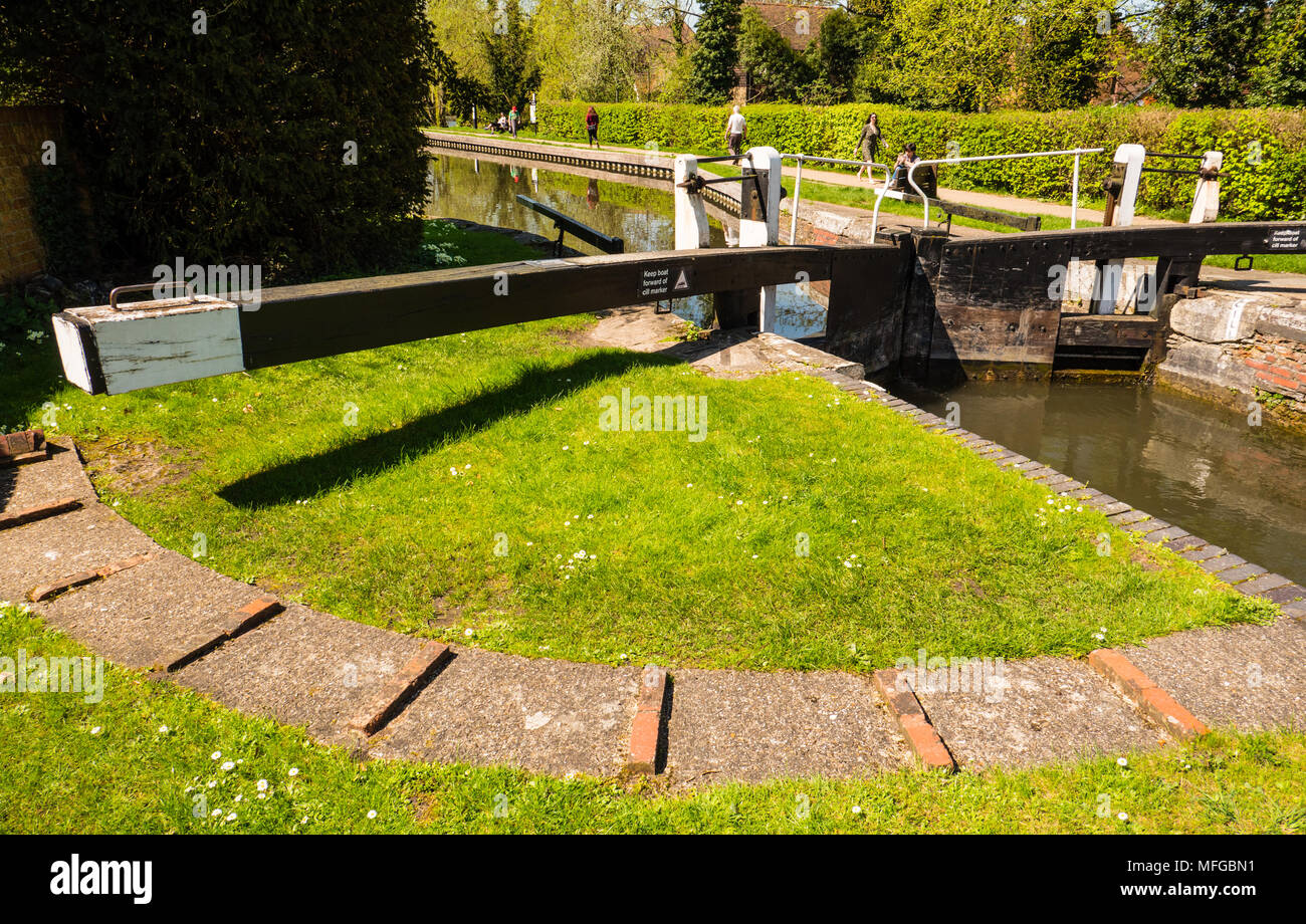 Newbury Lock, River Kennet, Newbury, Berkshire, England, UK, GB. Stock Photo