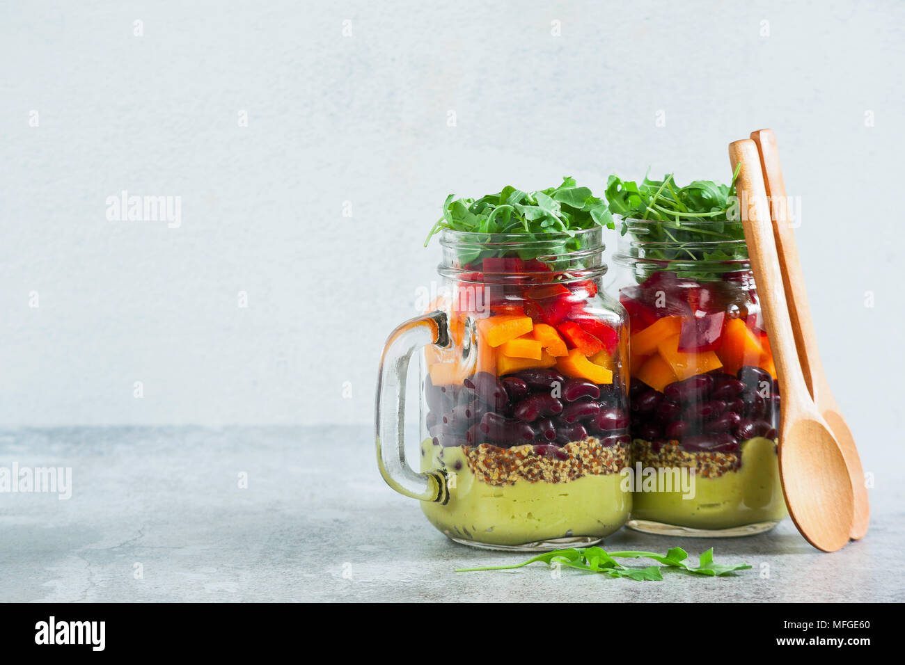 Rainbow Veggie Mason Jar Salad