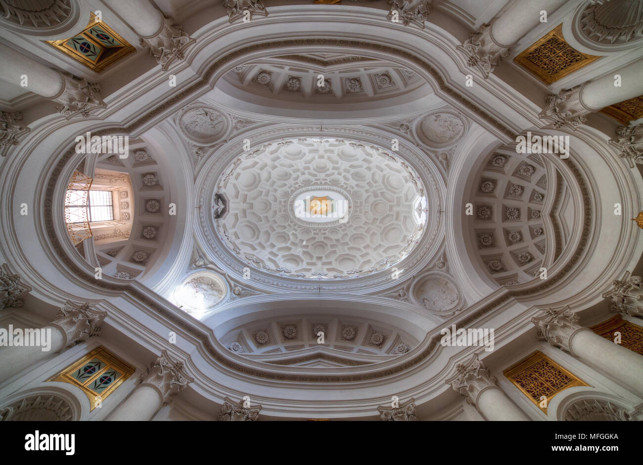 The dome of San Carlo alle Quattro Fontane by Francesco Borromini Stock Photo