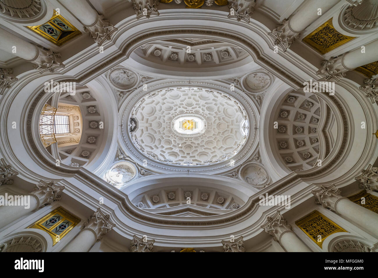 The dome of San Carlo alle Quattro Fontane by Francesco Borromini Stock Photo